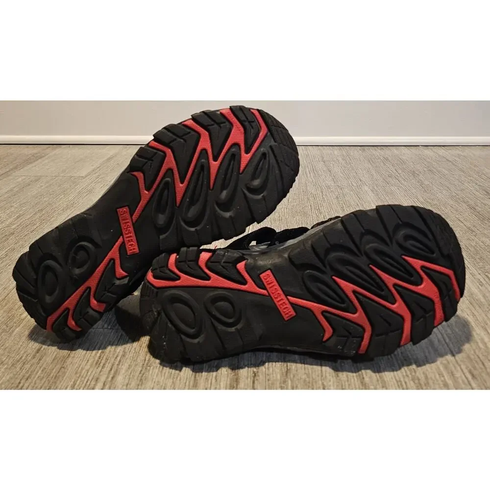 Swiss Tech Men's Bumptoe Fisherman Sport Sandals Black Red Size 8 Closed Toe